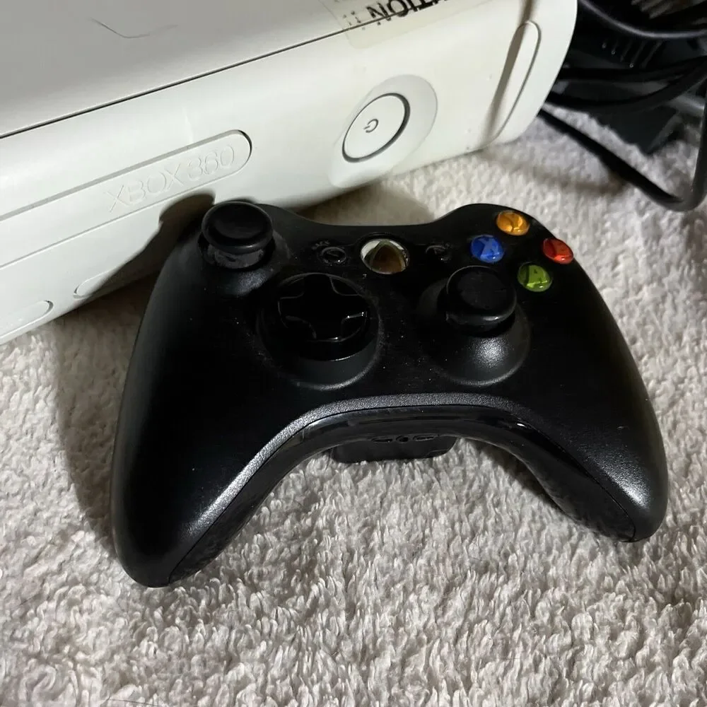 Microsoft Xbox 360 Lot 120GB White Console WiFi Extender Power Cord Controller